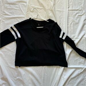 Cropped Banana Republic Stripe on Sleeve Sweatshirt Size Medium